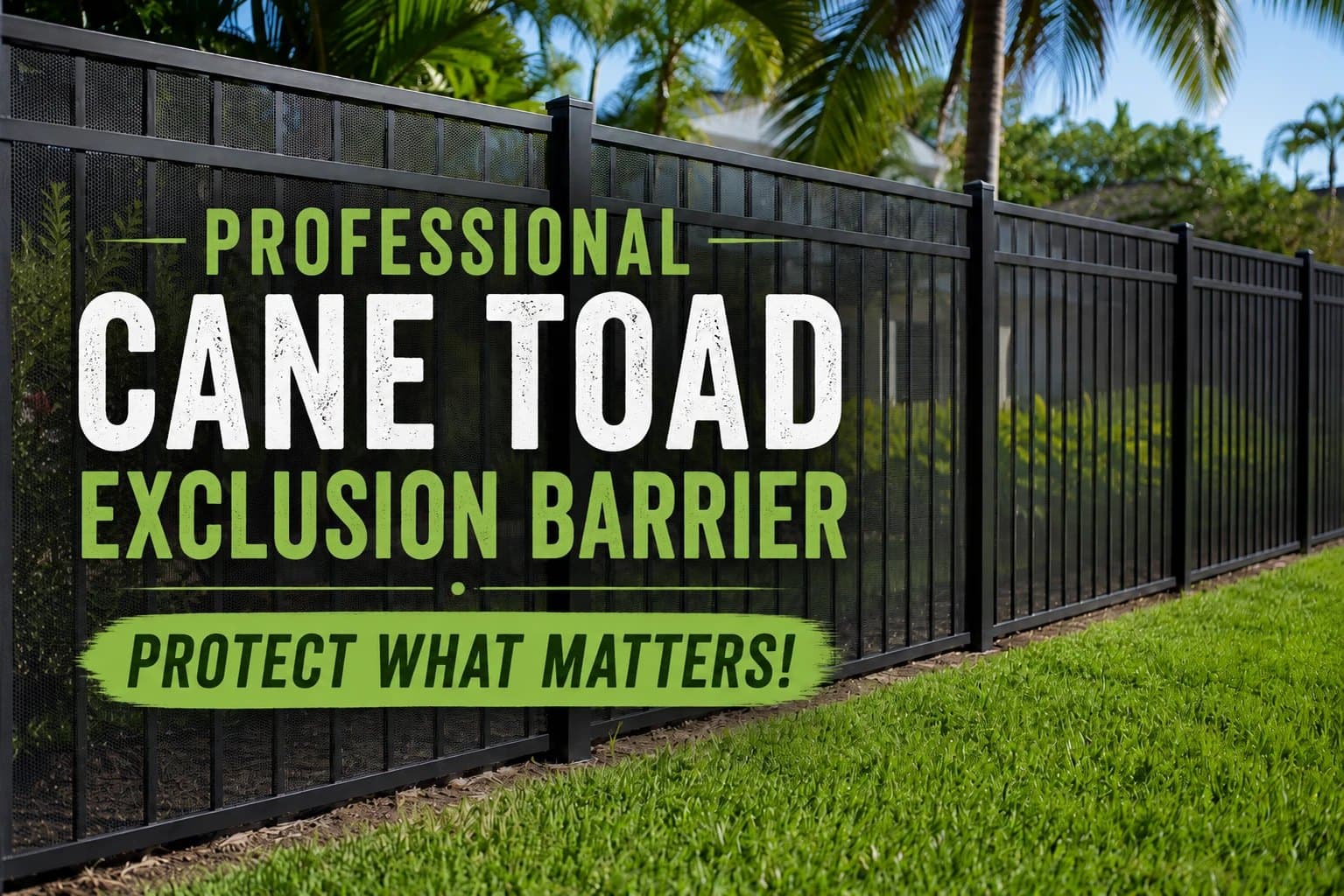 Professional cane toad exclusion barrier — Protect what matters!